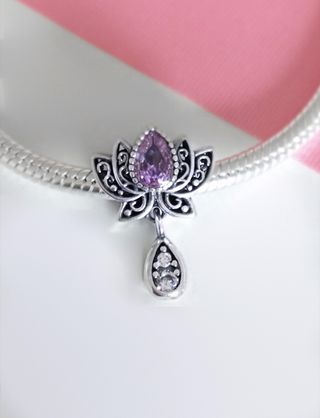 CHARM FLOR LOTO ROSA COLGANTE PARA PULSERA PANDORA