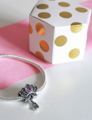 CHARM FLOR LOTO ROSA COLGANTE PARA PULSERA PANDORA