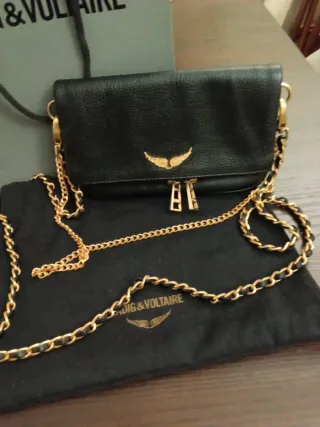 Bolso Zadig & Voltaire Rock Nano Negro Dorado