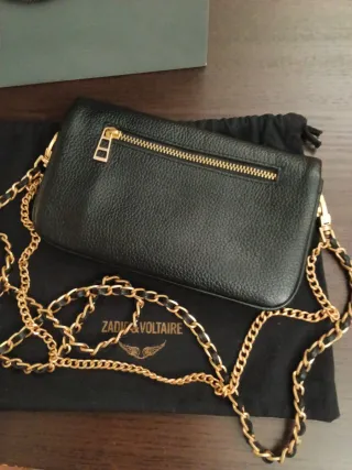 Bolso Zadig & Voltaire Rock Nano Negro Dorado