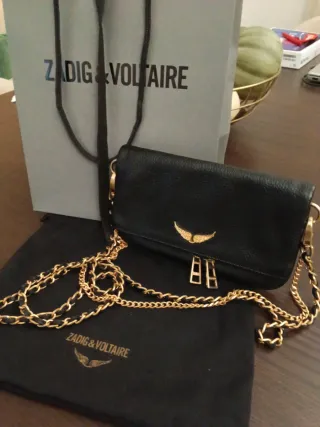 Bolso Zadig & Voltaire Rock Nano Negro Dorado