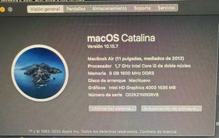 MacBook Air 11” (2012) Plata