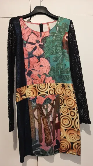 VESTIDO NEGRO Y MULTICOLOR CULITO FROM SPAIN