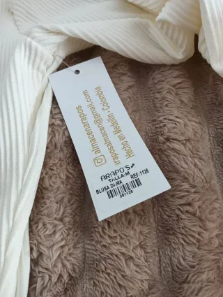 Camisa ANNA S blanca manga abullonada