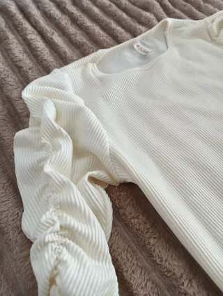 Camisa ANNA S blanca manga abullonada