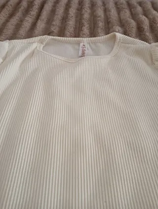 Camisa ANNA S blanca manga abullonada