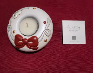 Portacandele Thun Natale Fiocco Rosso