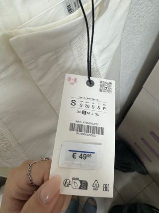 Pantalón Zara Blanco Encaje