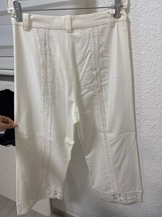 Pantalón Zara Blanco Encaje