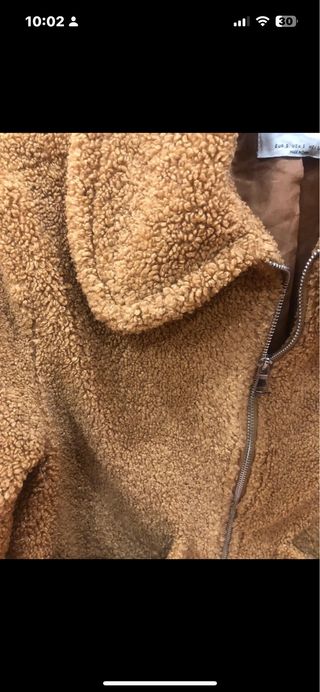 Abrigo Stradivarius Marrón Peluche