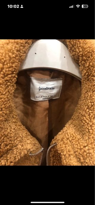 Abrigo Stradivarius Marrón Peluche