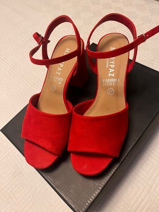Zapatos Marypaz Rojos Tacón Plataforma