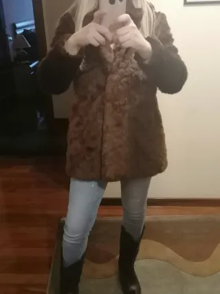 Abrigo pelo Zara Marrón Chocolate