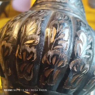 Pie de lámpara antiguo metal India