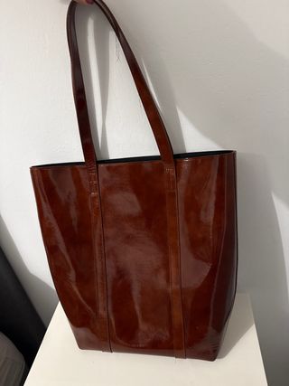 Bolso Tote Piel Marrón Sezane
