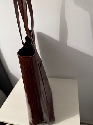 Bolso Tote Piel Marrón Sezane