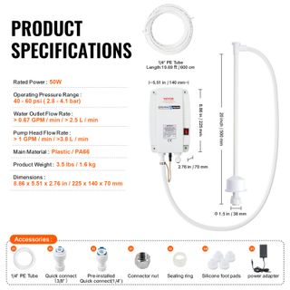 Sistema di Acqua in Bottiglia 3,78 L/min Pompa