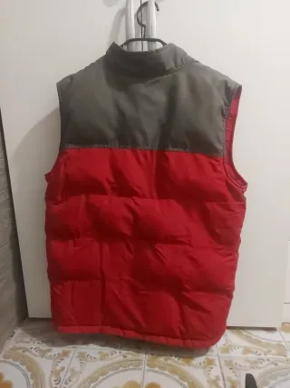 Chaqueta sin mangas niño gris y rojo Talla 14 años