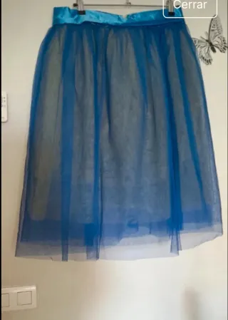 Falda azul de tul