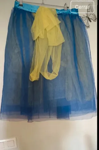 Falda azul de tul