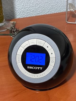 Radio Reloj Vintage Scott Peluche Marrón