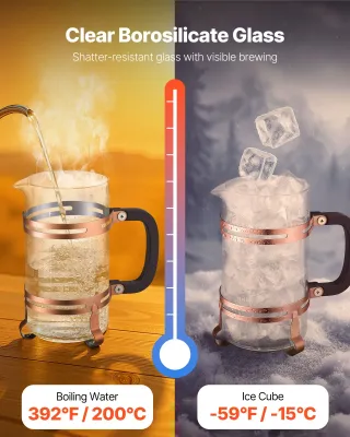 Caffettiera a Pistone in Vetro Borosilicato