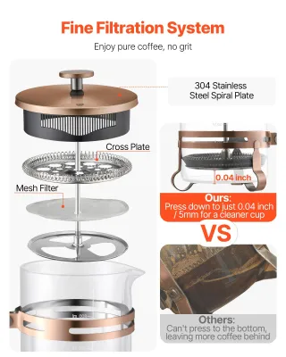 Caffettiera a Pistone in Vetro Borosilicato