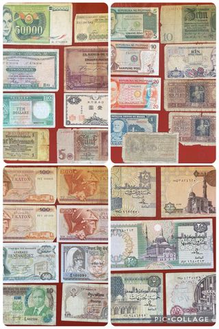 Lotto 30 banconote mondiali Spagna Grecia Germania