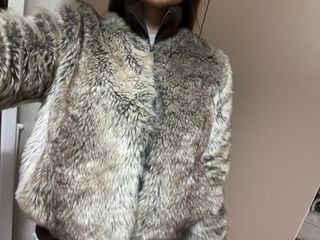 Chaqueta pelo mujer beige y marrón