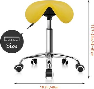 Taburete Silla Montar Ruedas Ajustable Amarillo