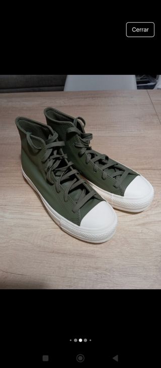Converse plataforma verde militar