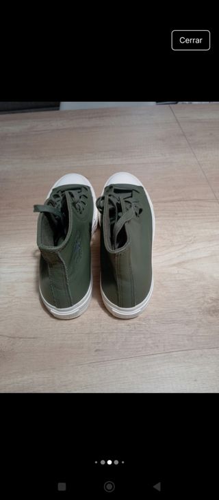 Converse plataforma verde militar