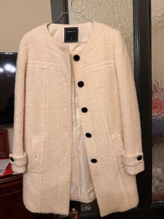 Abrigo elegante Suiteblanco beige talla S