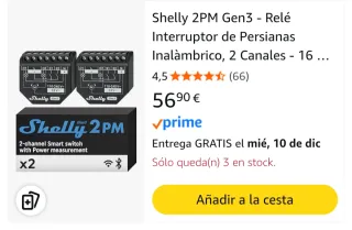 Shelly 2PM Gen3 – Controla Persianas y Luces