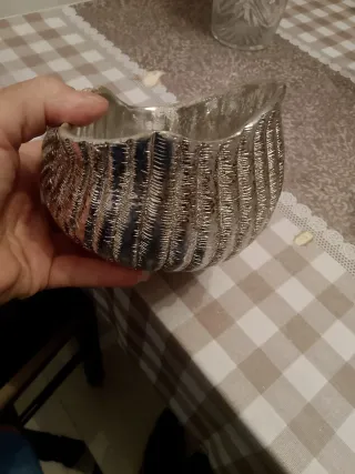 Caracola decorativa plateada