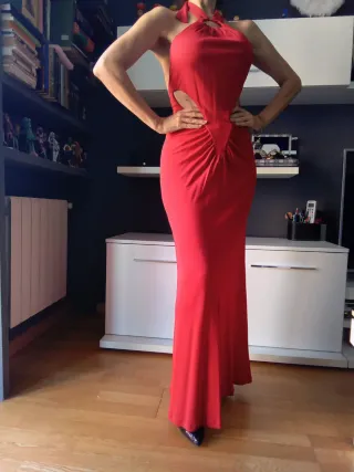 VESTIDO ROJO LARGO IDEAL NOCHEVIEJA
