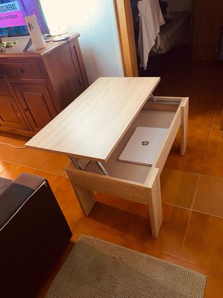 Mesa de centro elevable madera Tel.673254680