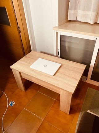 Mesa de centro elevable madera Tel.673254680