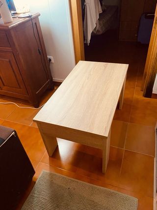 Mesa de centro elevable madera Tel.673254680