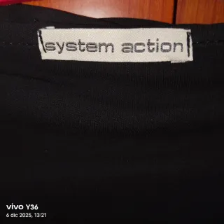 Blusa negra manga larga mujer