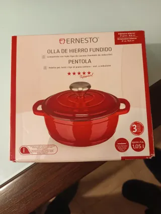 Olla de hierro fundido Ernesto roja