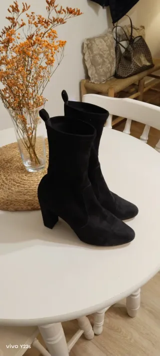 Botines negros tacón talla 37
