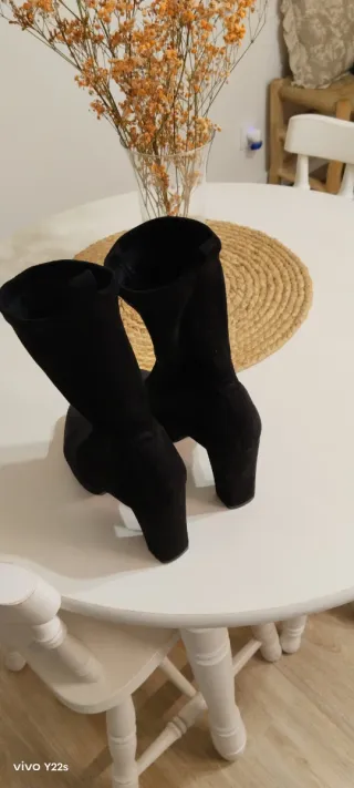 Botines negros tacón talla 37