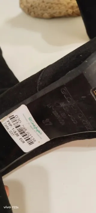 Botines negros tacón talla 37