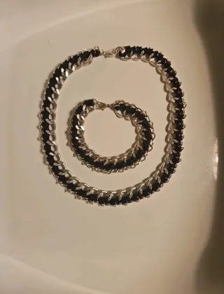 Conjunto collar y pulsera eslabones
