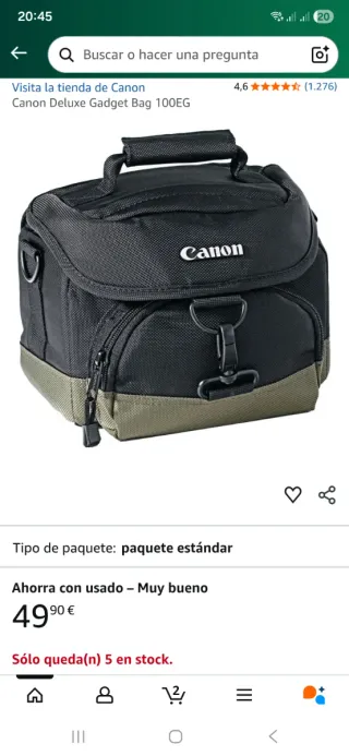 Bolsa Canon Deluxe 100EG Réflex DSLR Original