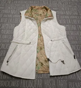 Chaleco acolchado blanco talla L