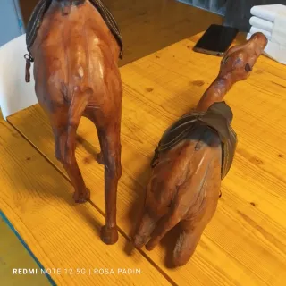 Camellos de cuero decorativos
