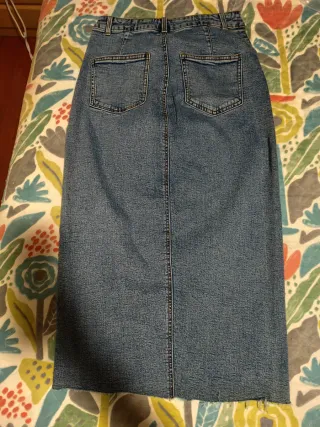 Falda vaquera larga azul