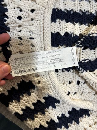 Jersey fino rayas blanco y azul marino